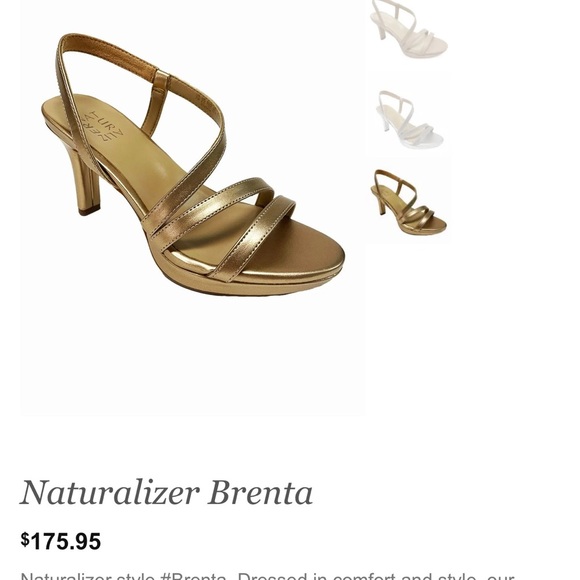 Naturalizer Brenta bronze pearl 3” slingback strappy heel NIB 12M - Picture 10 of 10